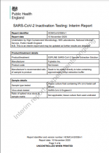 SARS-CoV-2 Inactivation Testing: Interim Report: ESPLINE SARS-CoV-2 Sample Extraction Solution